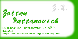 zoltan mattanovich business card